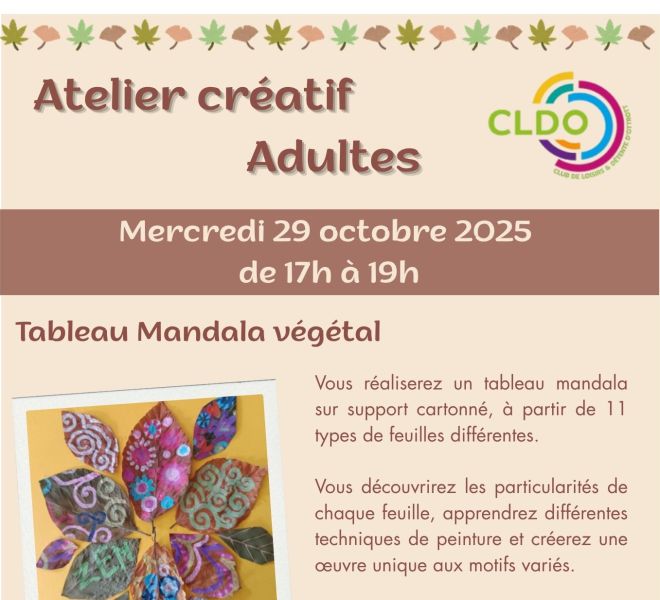 Atelier créatif adultes