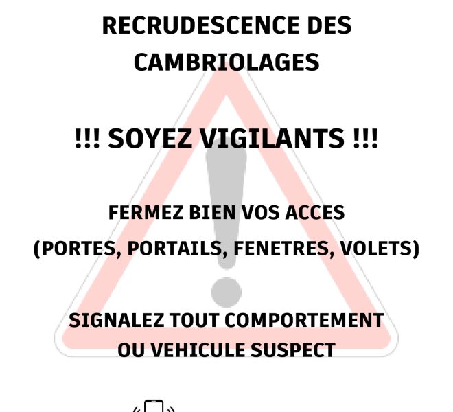 Recrudescence des cambriolages